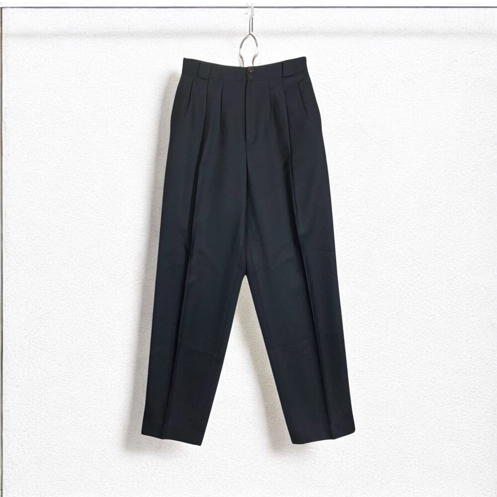Giorgio Sant'Angelo Women's Navy Hi-Rise 100% Wool 29.5" Inseam Pants SZ 10 VTG